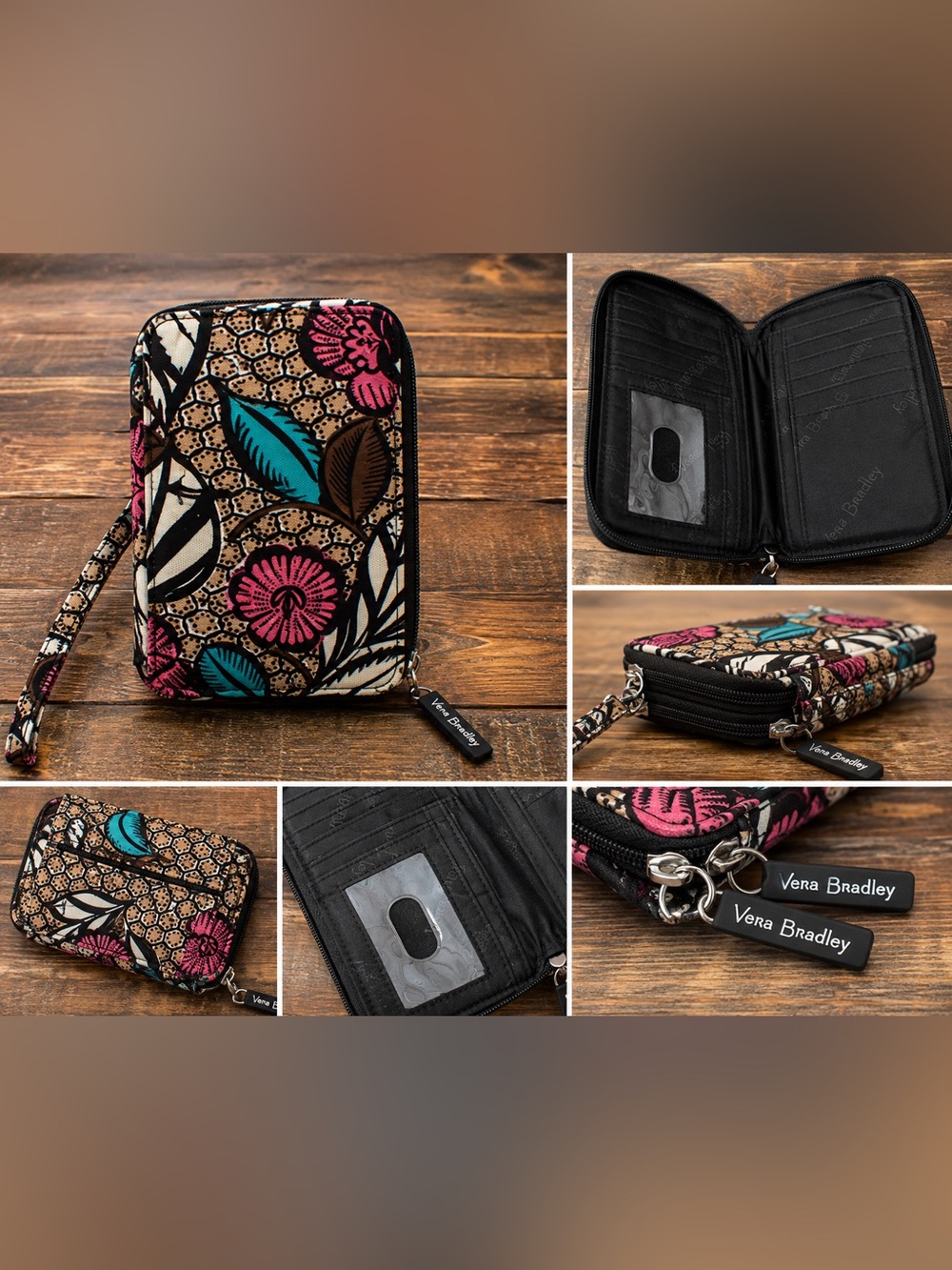 Vera Bradley Floral Zip Around Wristlet Wallet